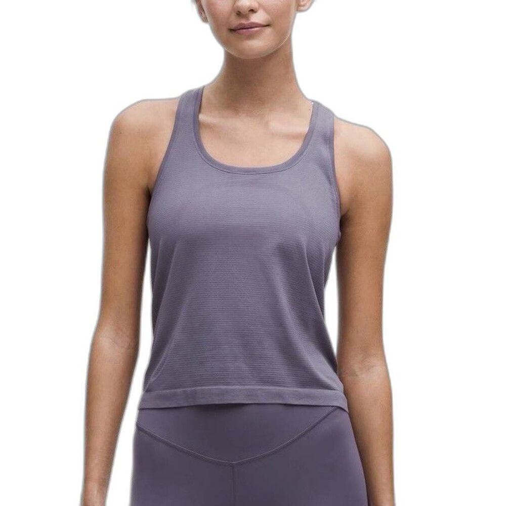 Lululemon Women’s Swiftly Tech Cropped Racerback Tank Race Length Purple 8